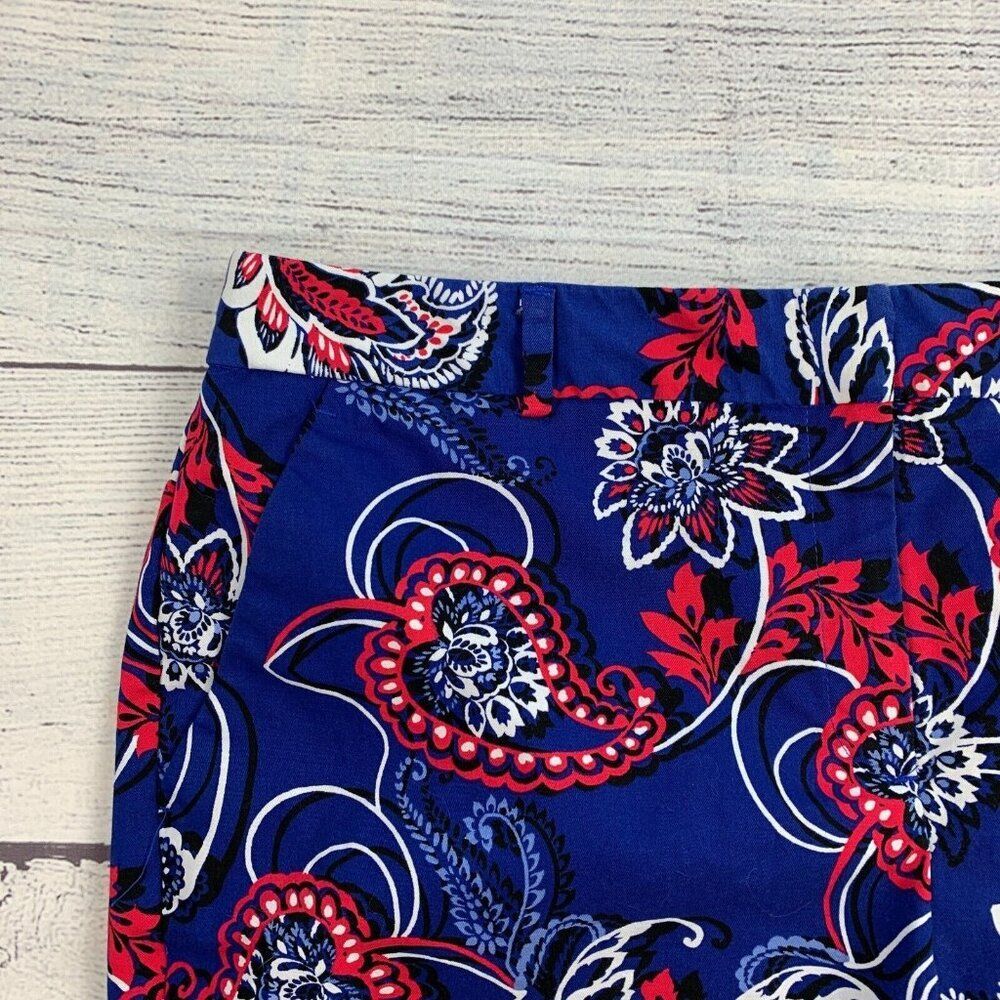 Dana Buchman Shorts sz 12 Bermuda Blue Paisley Inseam 10" Cotton Blend - Picture 3 of 8